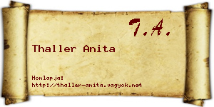 Thaller Anita névjegykártya