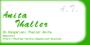 anita thaller business card